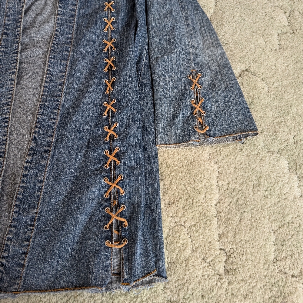 Women's Ethyl Open Duster Jacket With Lace Up Detail - Picture 2 of 3
